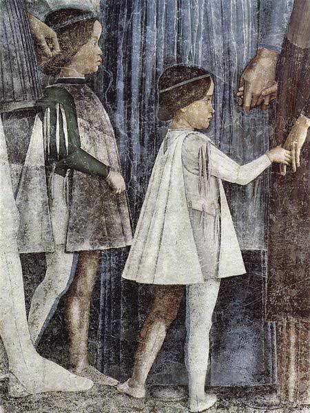 Andrea Mantegna Freskenzyklus in der Camera degli Sposi im Palazzo Ducale in Mantua, Szene: Zusammentreffen von Herzog Ludovico Gonzaga mit Kardinal Francesco Gonzaga